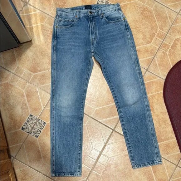 KHAITE Blue Straight Jeans Classic denim pants bottoms - Picture 1 of 5